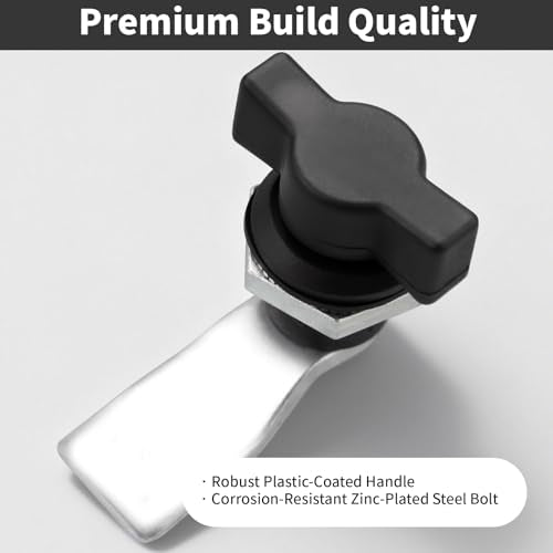 Thumb Operated Offset Cam Lock 2PCS, Black Plastic Coated Handle, for Industrial Cabinet Door Drawer Toolbox Switch Cabinet lockers (5/7" 2 Pack) - color: 2-Pack Black