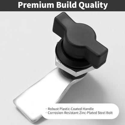 Thumb Operated Offset Cam Lock 2PCS, Black Plastic Coated Handle, for Industrial Cabinet Door Drawer Toolbox Switch Cabinet lockers (5/7" 2 Pack) - color: 2-Pack Black