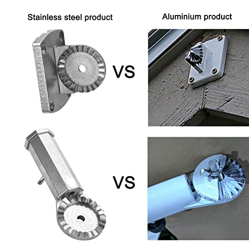 Stainless Steel Flag Pole Holder Heavy Duty Multi-Position Flag Pole Bracket Multi-Angle Adjustment wall mounting Bracket for 1 inch Flag Pole(Silver) - color: silver flag pole holder