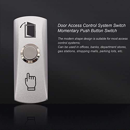 mxuteuk Door Access Control System Momentary Push Button Switch Zinc Alloy Panel Door Exit Button Push DC12V 3A G020-CF - color: Silver-B