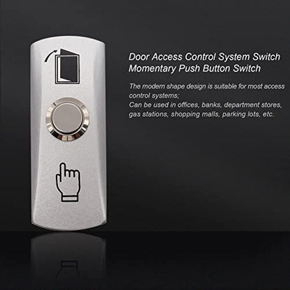 mxuteuk Door Access Control System Momentary Push Button Switch Zinc Alloy Panel Door Exit Button Push DC12V 3A G020-CF - color: Silver-B