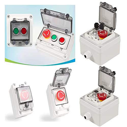 Lockable E-Stop Key Switch with Cover, Anti-Misoperation IP67 Station - color: Lock/emergency stop button