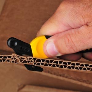 Klever XChange, Box Cutter, Safety Cutter, Utility Knife, Safety Knife, Replaceable Head Perfect For Cutting Double Wall Cardboard or Other Thick Material (Blue) - color: Blue