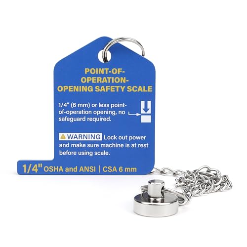 SCOTTCHEN Pinch Point Safety Gauge, 1/4 Inch (6 mm) Machine Guard Opening Tool with Magnet Chain for Machine Guarding Inspections, EHS Checks and Safety Training - color: 1/4" OSHA and ANSI | CSA 6 mm-1 Pack