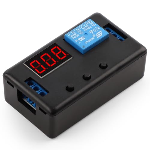 DROK 12V Timer Relay, LED Display 4-Mode On-Off Automotive Time Delay Relay, Electric Delay Timer Switch 0.1s to 999min - size: 1pcs