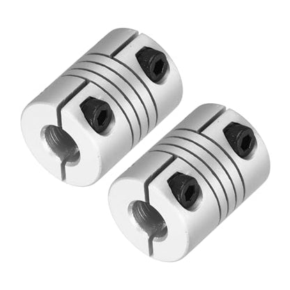 MECCANIXITY 2 Pcs 5 to 6.35mm Flexible Shaft Coupling 20mm L 15mm Dia - size: 5 to 6.35mm