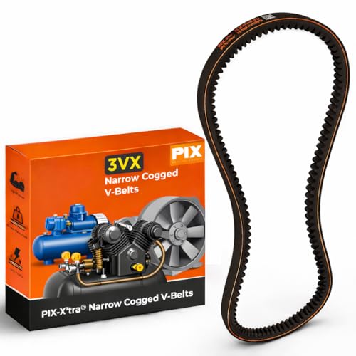 PIX V-Belt, 3VX290 Cogged, 3/8 X 29 – Industrial Drive V-Belts for Compressors, Pumps, Blowers, Generators, Vacuum Systems, Heat Exchangers, and Heavy-Duty Power Transmission - size: 29 in