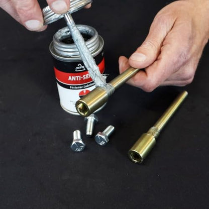 AGS Automotive Solutions Brush Top Can Thread-Magic Anti-Seize Lubricant for Bolts and Screws, 4 oz, High Temperature, Automotive, Home, Shop Lubricant - size: 4oz