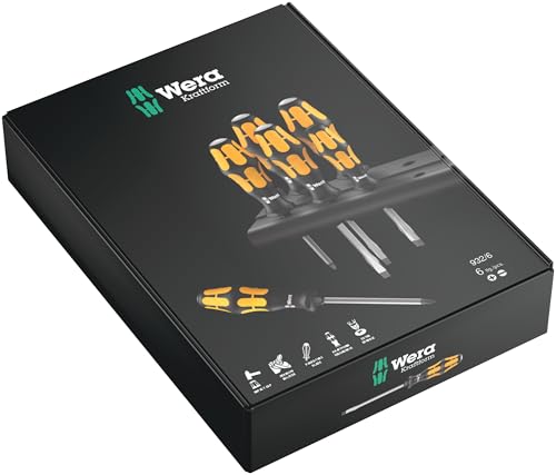 Wera 932/6 Kraftform Plus Screwdriver Set and Rack, 6-Pieces - style: Classic