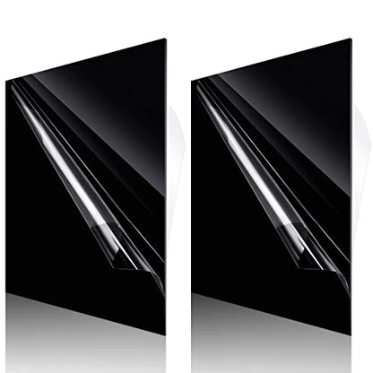 Outus 2 Pcs 12 x 12 Inch Black Acrylic Sheet 1/16 Inch Thick - color: Black
