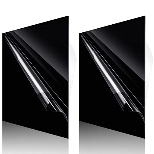 Outus 2 Pcs 12 x 12 Inch Black Acrylic Sheet 1/16 Inch Thick - color: Black