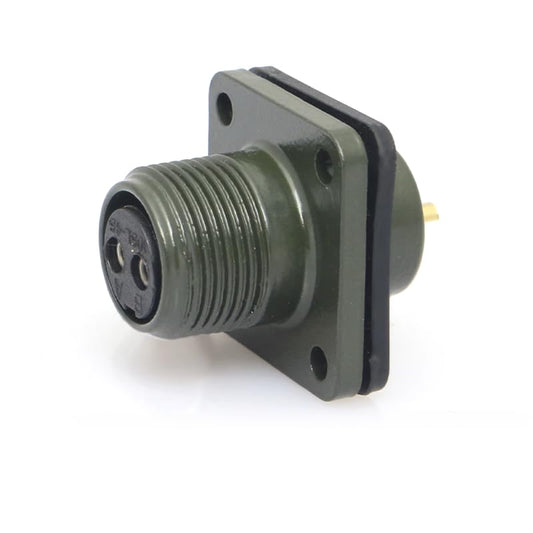 MS3102A-10SL-4S Circular Industrial Connector,2Pin Female,Square Flange Receptacle,MIL-DTL-5015 Series Waterproof Aviation Plug,Threaded Connector,Solder Type,for Aviation and Industrial Applications - color: MS3102A10SL-4S