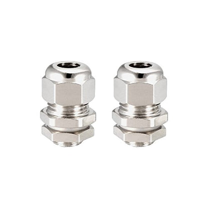 uxcell 2Pcs M8 Cable Gland Metal Waterproof Connector Wire Glands Joints for 2mm-5mm Dia Range
