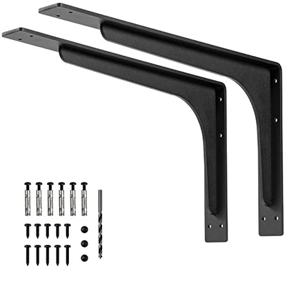 20 x 12 INCH Shelf Brackets,L Shelf Brackets, Vertical Angle, Premium Alloy Metal Heavy Duty Shelf Bracket, high Strength Mounting Hardware Included, Corner Brace Joint,Pack of 2 - size: 20 INCH x 12 INCH (L Beam)