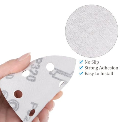 50pcs Mouse Sander Detail Sandpaper 320Grit 3-1/2" Triangle - size: 320 grit