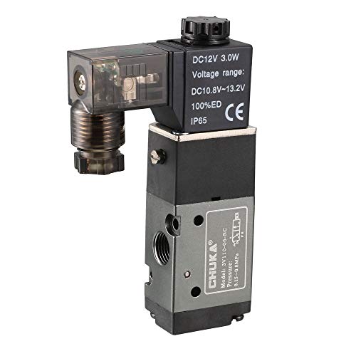 uxcell DC 12V 3 Way 2 Position 1/8" PT Pneumatic Air Control NC Solenoid