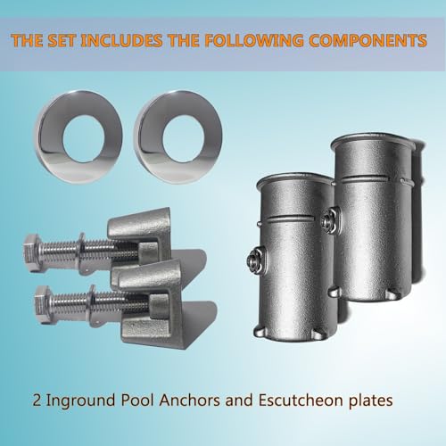 2Pack Pool Ladder Handrail Anchors Kit for Concrete Heavy-Duty 316 SS