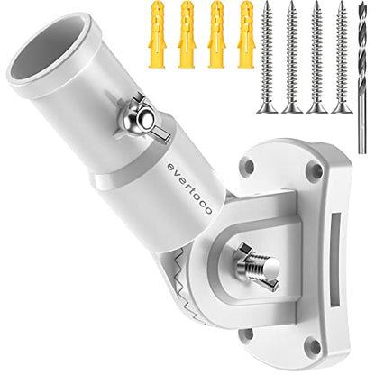 Heavy Duty 180° Adjustable Stainless Steel Flag Pole Bracket Mount - color: White