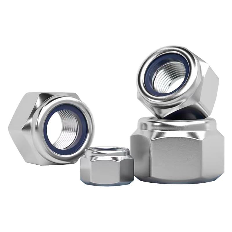 M12-1.75mm Locknuts, 12PCS 304 (A2-70) Stainless Steel Nylon Insert Lock Nuts,Standard Metric Thread Nylock Nuts - size: M12-1.75mm 12PCS
