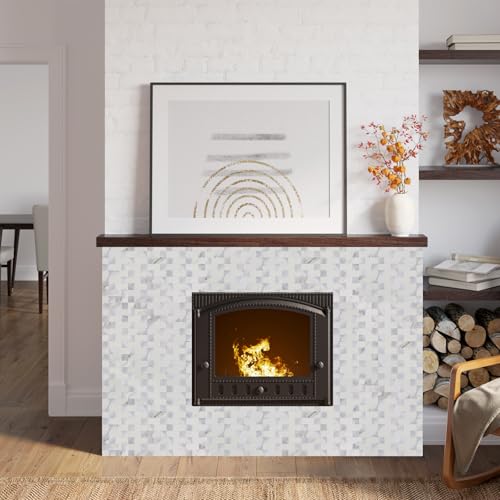Yipscazo Peel and Stick Backsplash Tile, Stick on Stainless Steel Backsplash Metal Tiles for Kitchen Walls in Marble White Mixed Silver Metal (12''x12'',10 Sheets) - color: Marble White mixed Silver Metal