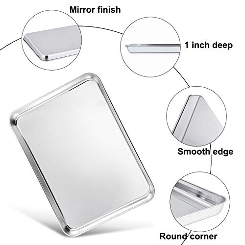 TeamFar Baking Sheet, 16" x 12" x 1" Stainless Steel Cookie Sheet Pan - size: 16" x 12" x 1"