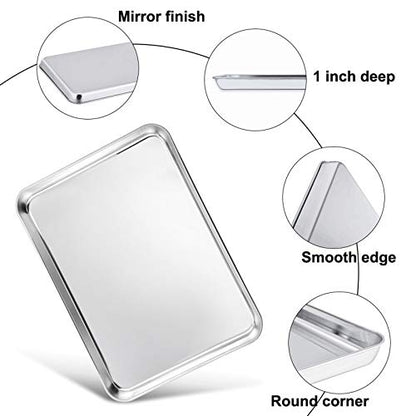 TeamFar Baking Sheet, 16" x 12" x 1" Stainless Steel Cookie Sheet Pan - size: 16" x 12" x 1"