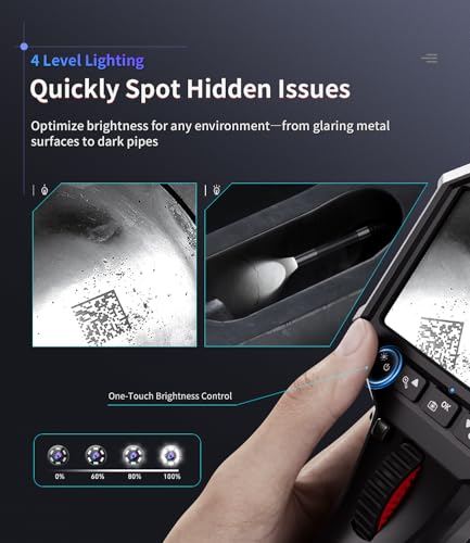 Ralcam Two-Way Articulating Borescope with Light, Slim Probe - style: 6.2mm Lens-6.6ft Semi-Rigid Cable