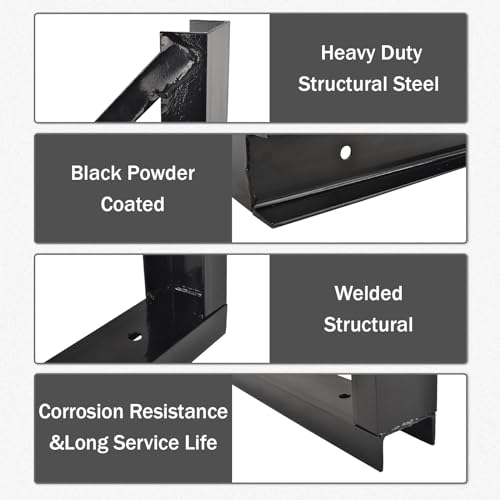 3 PCS 24 x 24 Inch Black Welded Structural Steel Mounting Brackets - size: 24"x24" Welded-3PCS