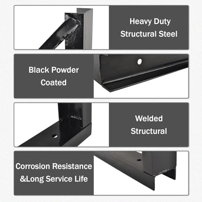3 PCS 24 x 24 Inch Black Welded Structural Steel Mounting Brackets - size: 24"x24" Welded-3PCS