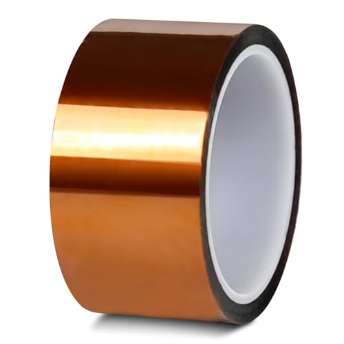 High Temperature Heat Resistant Polyimide Tape 2 inch x 33m (108ft), Heat Vinyl Thermal Sublimation Press Tape No Residue for 3D Printing, Masking, Soldering Circuit Board