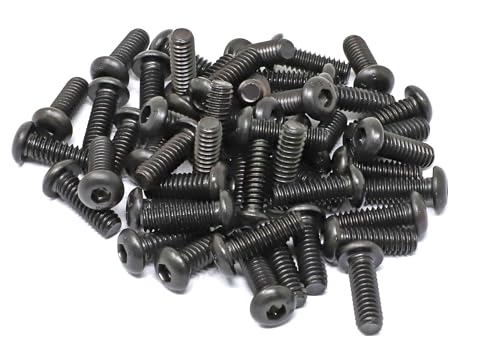 iexcell 50 Pcs 1/4-20 x 3/4" Alloy Steel 10.9 Grade Hex Socket Button Head Cap Screws Bolts Kit, Black Oxide Finish - size: 1/4-20 x 3/4"