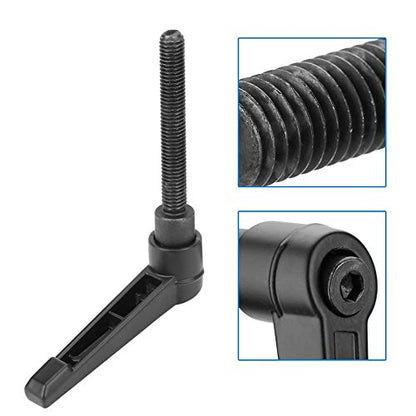 Hilitand 4pcs Clamping Lever Handle, M6 Stainless Steel Male Thread Adjustable Handle Machine Knobs Black (25mm)