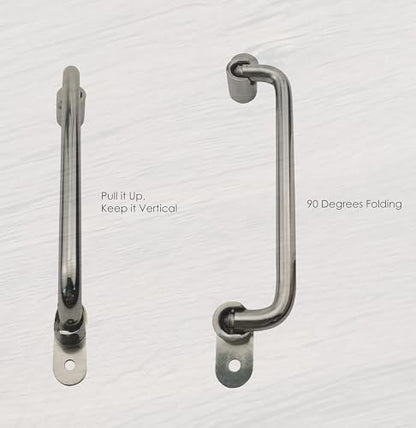 304 Stainless Steel Folding Pulls Cabinet Handle 90 Degrees Folding Pull Handle with Bright Polishing,5-2/5''Hole Center - style: 5-2/5''Hole Center