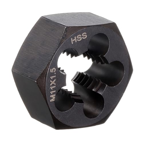 HARFINGTON Hex Threading Die M11 x 1.5 Metric Thread Right Hand High Speed Steel Rethreading Fixed Die Screw Cutting Tapping Repair Tool - size: M11 x 1.5