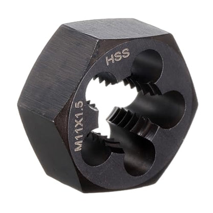 HARFINGTON Hex Threading Die M11 x 1.5 Metric Thread Right Hand High Speed Steel Rethreading Fixed Die Screw Cutting Tapping Repair Tool - size: M11 x 1.5