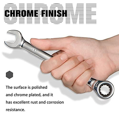 SORAKO Ratcheting Combination Wrench Industrial Grade Cr-V Steel Gear (A-13mm Metric) - style: 1-13mm Metric