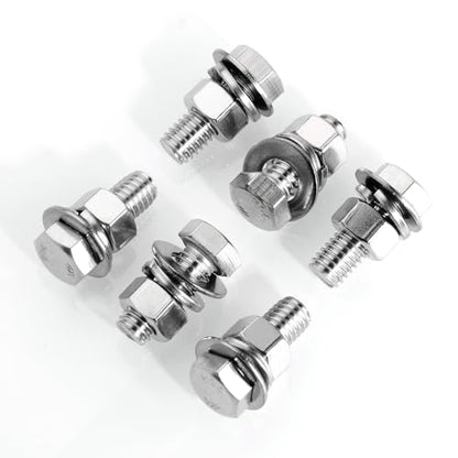Mywish (8 Sets) 3/8-16x1 Hex Head Assorted Screws Nuts and Bolts with Flat & Lock Washers, 304 Stainless Steel 18-8, Fully Threaded, 3/8 Bolt Metric Bolt Assortment - size: 3/8-16 x 1 (8 set)