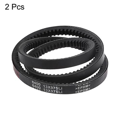 HARFINGTON 2pcs 13x975 Cogged V-Belts AX Section Drive Raw Edge Belt 975mm Inner Girth 13mm Width 8mm Thickness EPDM for Power Transmission - size: 975mm