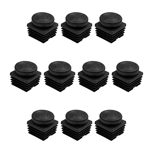 MroMax 24 Sets Adjustable Leveling Feet 40 x 40mm Plastic Metal Square Tube Insert Kit M8 Thread Glide Leveler for Home Office Table Desk Leg Black - color: 24pcs, size: 40x40mm