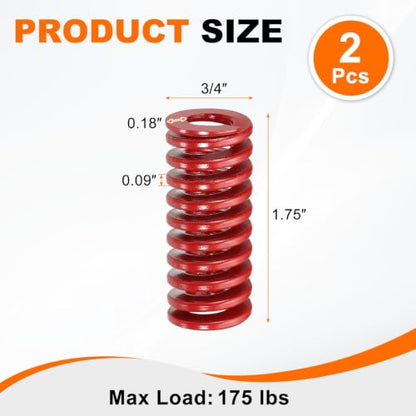 HARFINGTON 2pcs Die Spring 3/4" OD x 1.75" Free Length SMH4007, Red - size: 3/4" OD x 1.75" Free Length