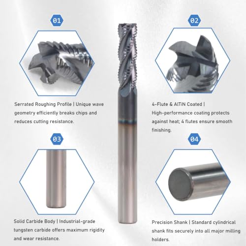 NZ 1/4" 4-Flute Roughing End Mill - size: 1/4*3/4*2-1/2*4F