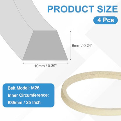 uxcell 4Pcs M26 Industrial Sewing Machine Belt 26.5" Outer Girth Rubber - size: M26