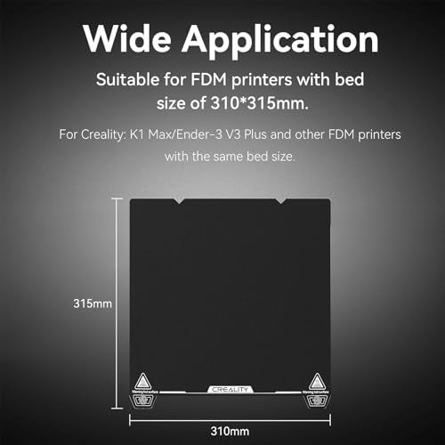 Official Creality K1 Max Build Plate 315x310mm Double Sided Epoxy Resin Coating Spring Steel Magnetic K1 Max Bed Plate 3D Printer Build Plate for K1 Max & Ender 3 V3 Plus (No Magnetic Sheet) - style: K1 Max Double Side EP Plate