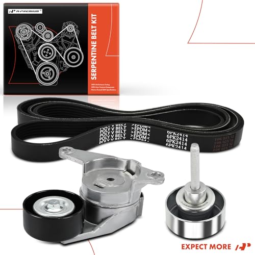 A-Premium Engine Serpentine Belt Drive Kit Compatible with Chevy, GMC