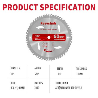 10 Inch 60T Table Saw Blades Circular Saw Blade for Wood Cutting - size: 10 In 60T