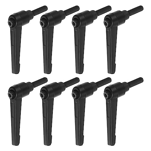 HARFINGTON 8pcs Adjustable Clamping Lever Handles M6 x 16mm Male Thread Bolt Knobs Rotating Screw Locking Quick Release Ratchet Push Button Handle, Black - size: M6 x 16mm