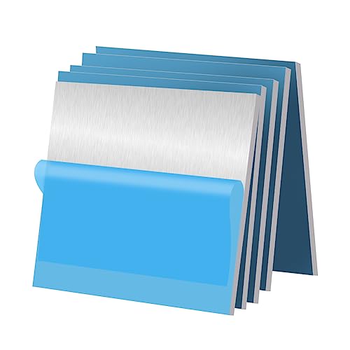 5PCS 6061 Aluminum Sheet Metal 1/4" x 4" x 4", Aluminum Plates Covered with Protective Film, Heat Treatable Aluminum Flat Bar for DIY Craft, Industry - size: 1/4", style: 4" × 4", 5Pcs