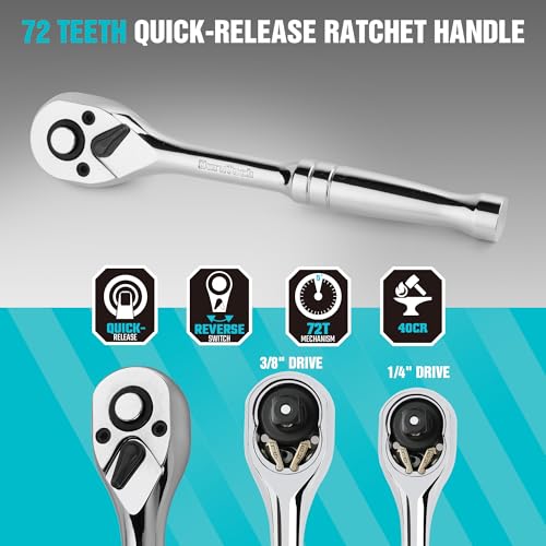 DURATECH 121-Piece Mechanics Tool Kits with Carrying Tool Box