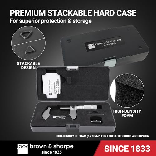 Brown & Sharpe 1-2 Inch Outside Micrometer, 0.0001 Inch Graduation
