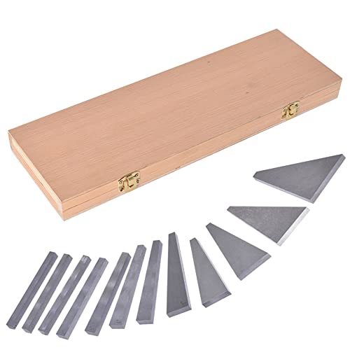 kimllier 12Pcs Angle Gauge Block Set, Accuracy Steel Machinist Tool 1/4 to 30 Degree with Box